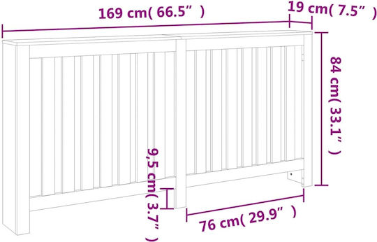 vidaXL Κάλυμμα Καλοριφέρ από Μασίφ ξύλο Καφέ 169x19x84cm