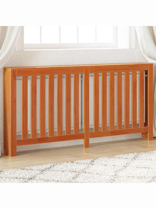 vidaXL Калориферен Капак от Масивно Дърво Кафяв 169x19x84см