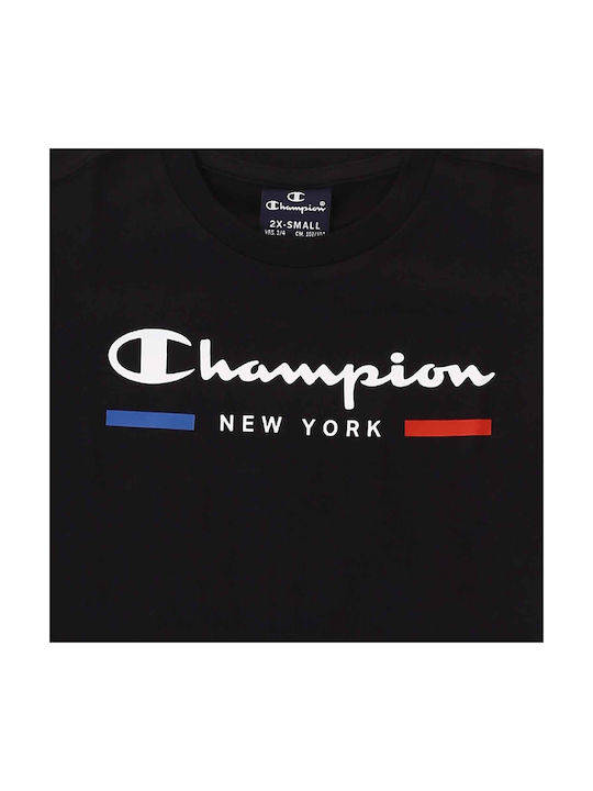 Champion Tricou pentru copii Negru Crewneck