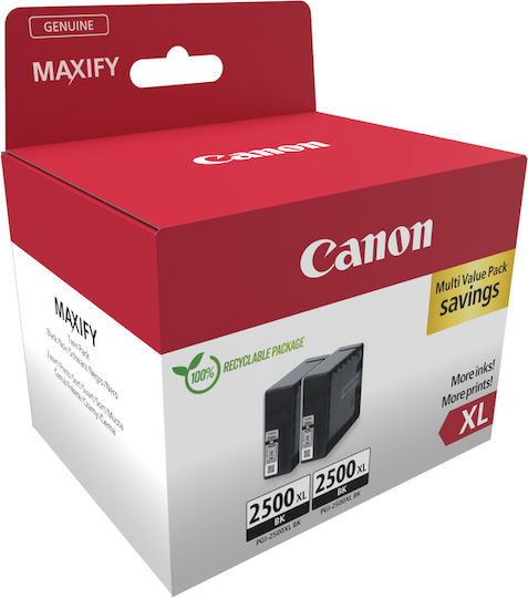 Canon PGI-2500XL Original Pack of 2 InkJet Printer Inks Black (9254B011)