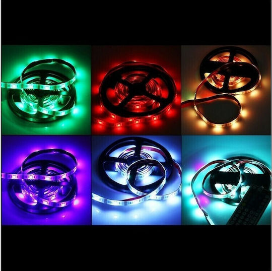 LED-Streifen USB 5V RGB Licht 2m Typ SMD5050 mit Netzteil & Fernbedienung