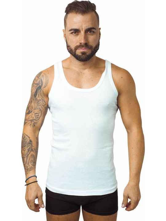 Tricou de Corp pentru Bărbați Fără Mâneci Alb