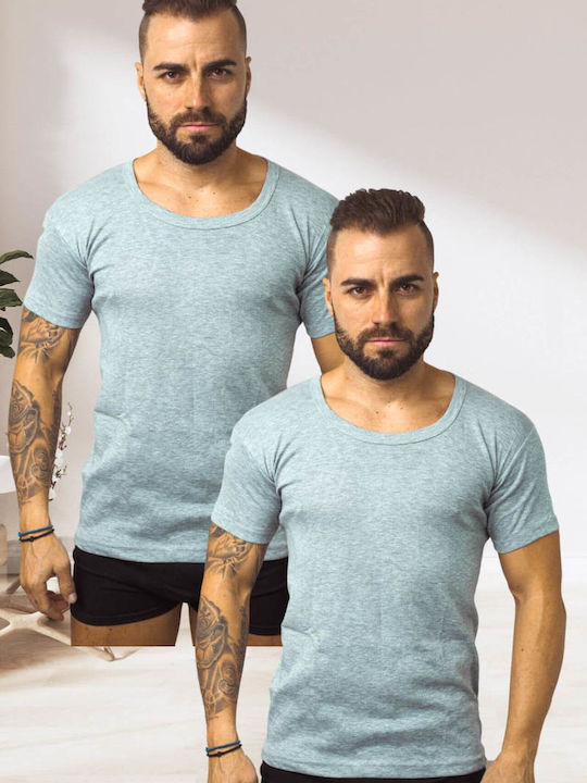 Ανδρικές Φανέλες Κοντομάνικες Γκρί 2Pack