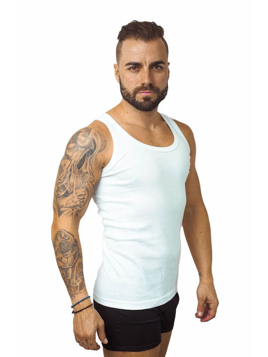 Ανδρικές Φανέλες Αμάνικες Λευκό 2Pack