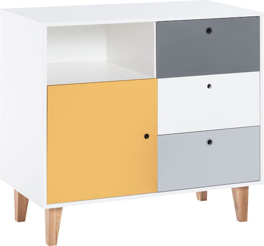 Детска Скринове Бяла с 3 Чекмеджета 103x55x96.5см