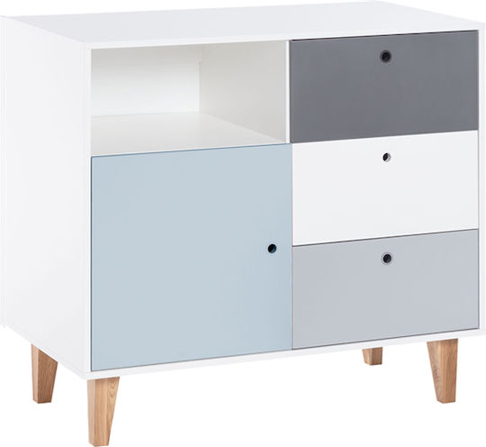 Детска Скринове Бяла с 3 Чекмеджета 103x55x96.5см