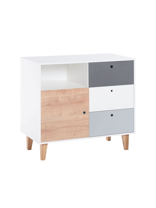 Comoda Pentru Copii Albă Cu 3 Sertare 103x55x96.5cm
