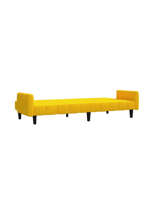 Двуместен Диван Спалня Кадифе Жълт 220x84.5x69см.