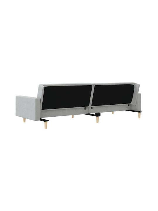 Canapea Cu Două Locuri Pat Gri Deschis Cu Perne Decorative 220x100x69cm