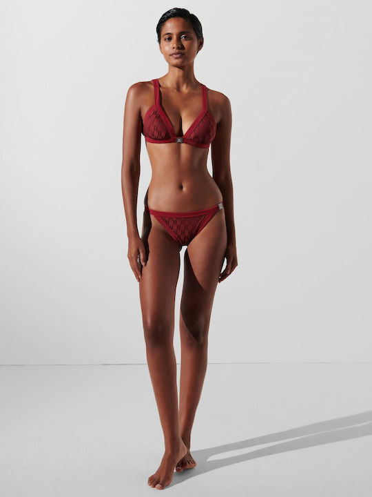 Karl Lagerfeld Bikini Slip Burgundisch