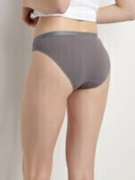 Les Pockets Βαμβακερά Дамско Слип 3Pack Charcoal/pink/grey