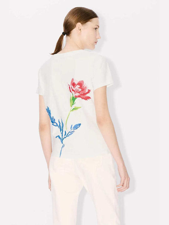 Kenzo Femeie Tricou Floral Alb