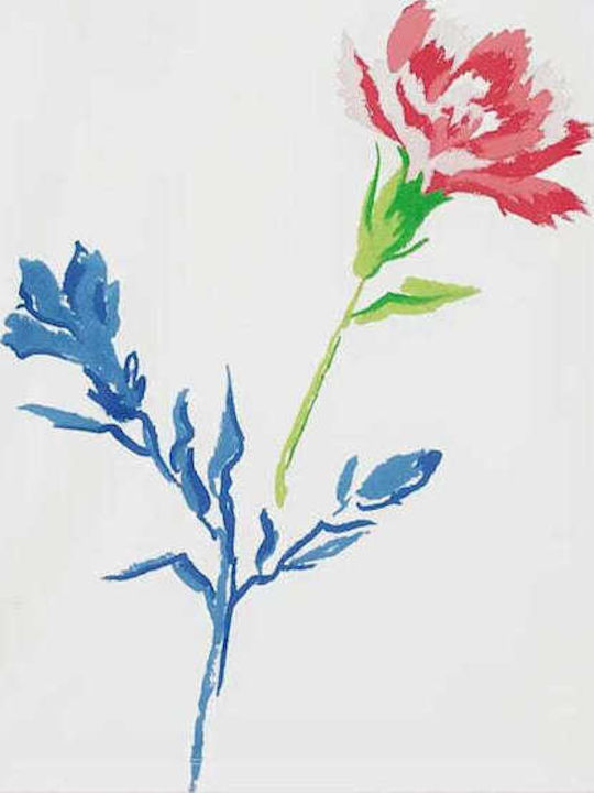Drawn Flowers Γυναικείο T-shirt Floral Λευκό