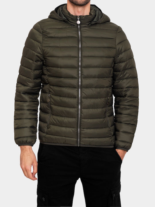 3Guys Herren Winter Jacke Puffer Χακί