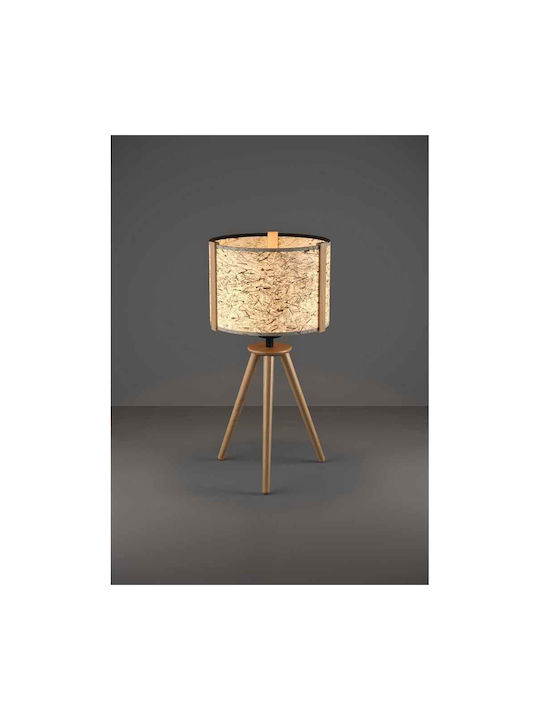 Eglo Wooden Table Lamp for E27 LED with Brown Shade and Base