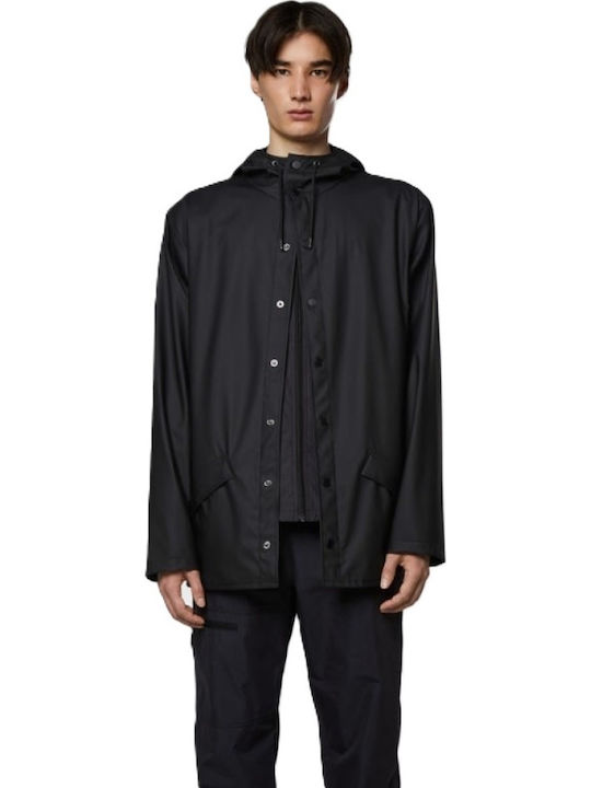 Women's Short Lifestyle Jacket Waterproof for Spring or Autumn with Hood Black