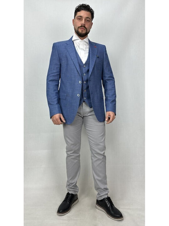 D-Zine Men's Suit Jacket Blue