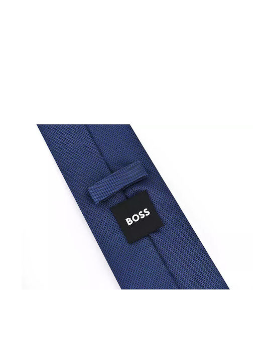 Hugo Boss Herren Krawatte Synthetisch Monochrom in Blau Farbe