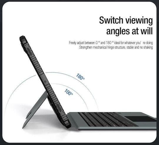 Nillkin Bumper Combo Flip Cover με Πληκτρολόγιο στα Αγγλικά US Μαύρη (Samsung TAB S9+)