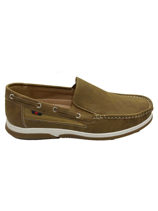 Ustyle Men's Leather Moccasins Brown