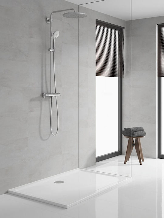 Grohe BAU System 210 Ρυθμιζόμενη Στήλη Ντουζ με Μπαταρία Ασημί