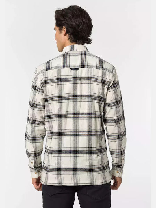 Tiffosi Plaid flannel shirt 10046775 Beige