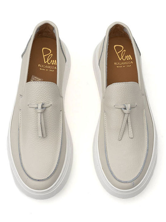 Leather Women's Moccasins in White Color
