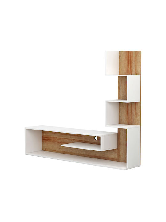 Edelie Living Room TV Unit White-natural L149.5xW29.5xH120cm