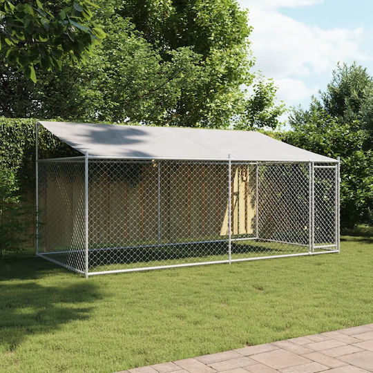 vidaXL Μεταλλικό Πάρκο Σκύλου 400x200x200εκ. Γκρι