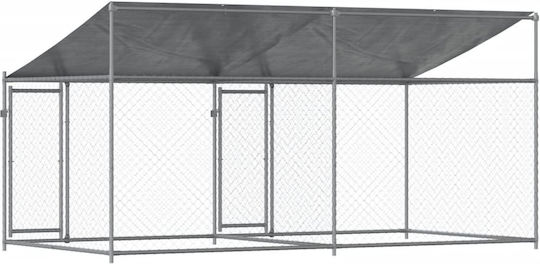vidaXL Metallisches Hundepark 400x200x200cm Grau