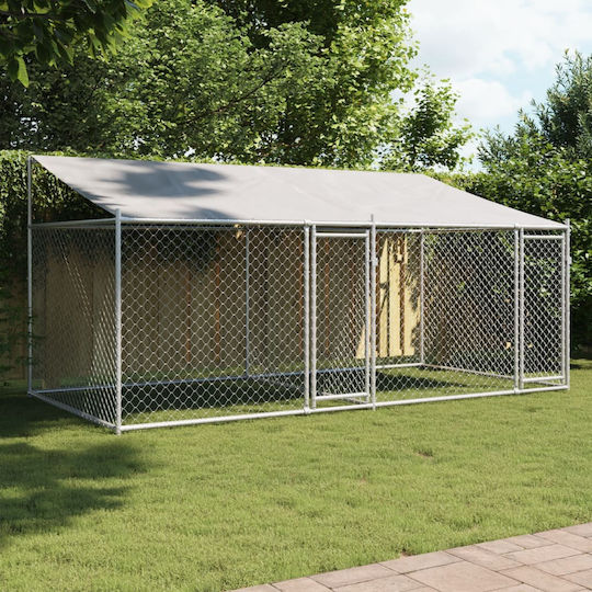 vidaXL Metallisches Hundepark 400x200x200cm Grau