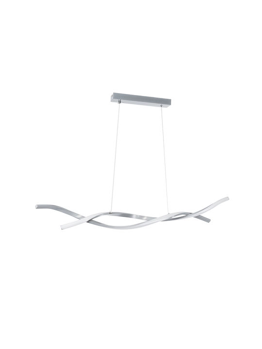 GloboStar Morales Deckenleuchte Silber LED mit Verstellbarem Weiß Licht Schiene 90x14cm