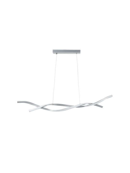 GloboStar Morales Deckenleuchte Silber LED mit Verstellbarem Weiß Licht Schiene 90x14cm