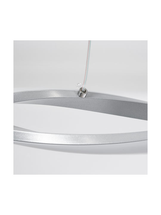 GloboStar Morales Deckenleuchte Silber LED mit Verstellbarem Weiß Licht Schiene 90x14cm