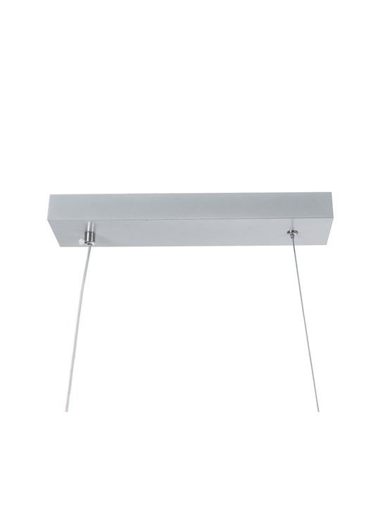 GloboStar Morales Deckenleuchte Silber LED mit Verstellbarem Weiß Licht Schiene 90x14cm