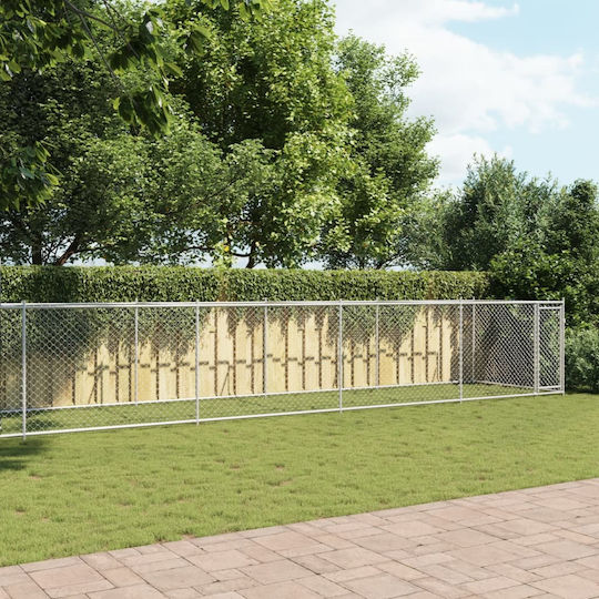 vidaXL Металик Парк За Куче 1000x200x150см Сив