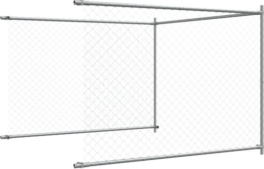 vidaXL Металик Парк За Куче 1000x200x150см Сив