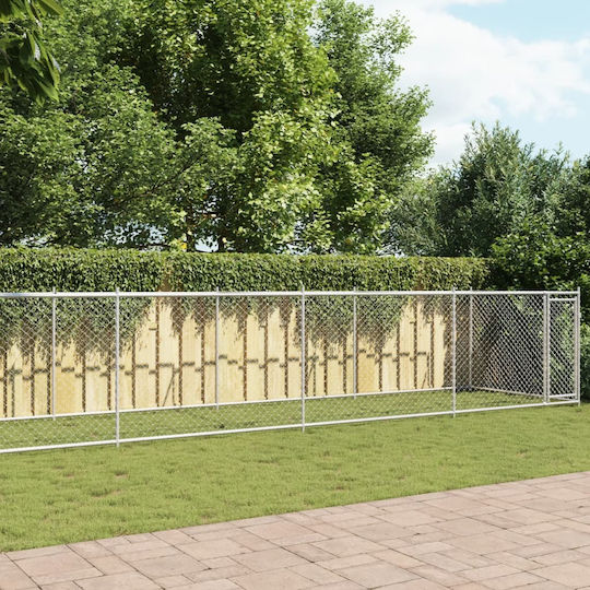 vidaXL Металик Парк За Куче 1000x200x150см Сив