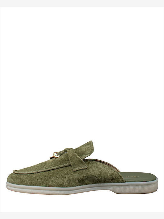 Komis & Komis Flat Mules Green