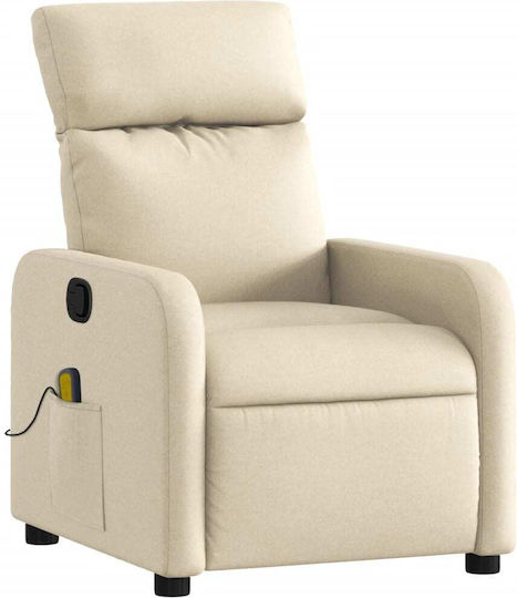 Relax Armchair Massage with Footstool Beige 66x89.5x95.5cm