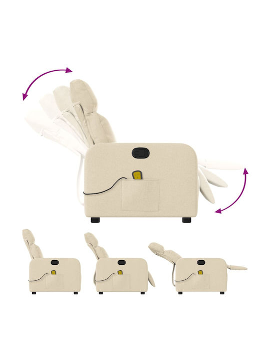 Πολυθρόνα Relax Massage με Υποπόδιο Μπεζ 66x89.5x95.5cm