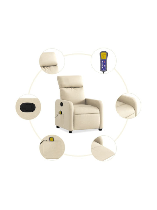 Πολυθρόνα Relax Massage με Υποπόδιο Μπεζ 66x89.5x95.5cm