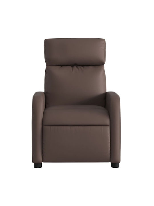 Relaxsessel mit Fußhocker aus Kunstleder Braun 66x89.5x95.5cm