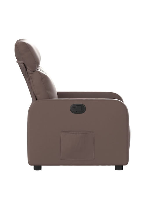 Relaxsessel mit Fußhocker aus Kunstleder Braun 66x89.5x95.5cm