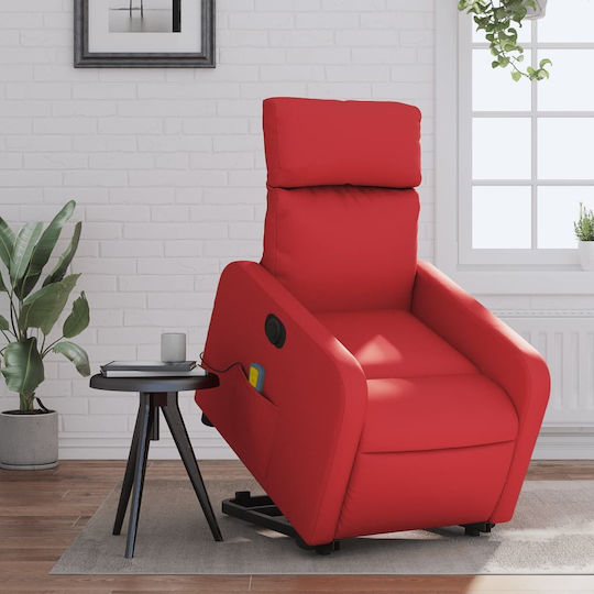 Фотьойл Relax Масаж С поставка за крака Червен 66x89.5x95.5см