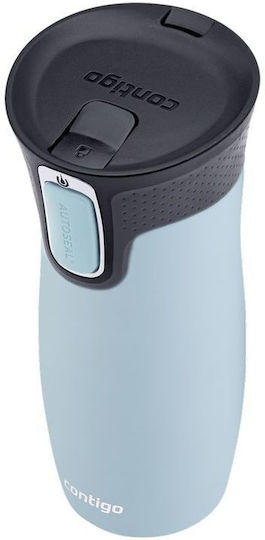 Contigo West Glass Thermos Stainless Steel 470ml Iced Aqua with Loop