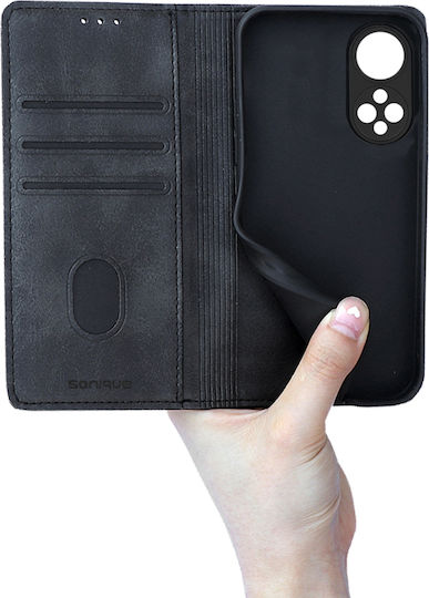 Sonique Vintage Magnet Wallet Synthetic Leather / Plastic / Silicone Black (Honor X7)