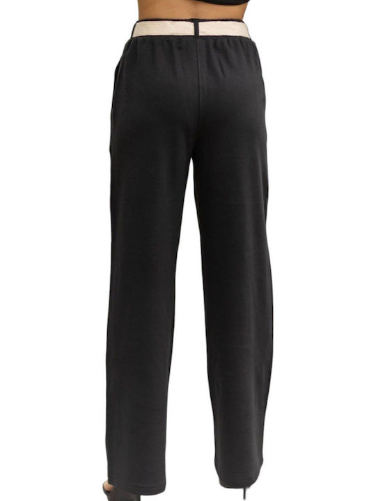 Only Damen Stoff Hose Wide Schwarz