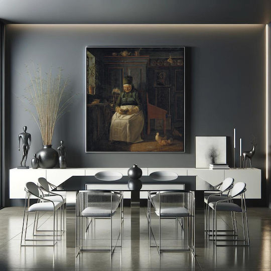 Christmas Morning In A Farmhouse By Christen Dalsgaard Painting on Canvas 110x110cm