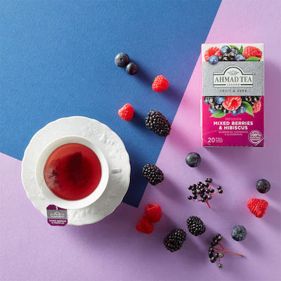 Ahmad Tea Roșu Ceai 20 Pungi 40gr 1buc cu Aromă Fructe de pădure mixte și hibiscus